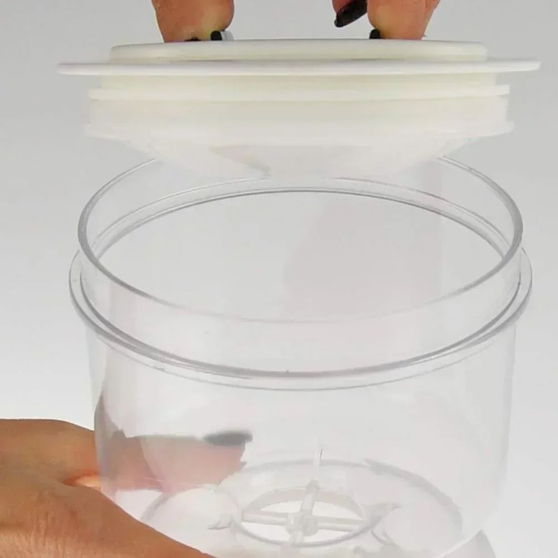 Flip Drain Pickle Jar With Strainer Hourglass Wet Dry Separation Container 8