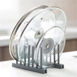 stainless steel pot lid rack & spoon rest – compact kitchen organizer stand