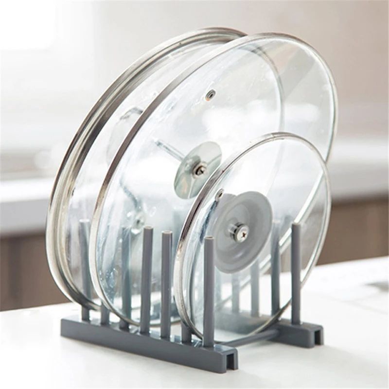 Stainless Steel Pot Lid Rack Spoon Rest Compact Kitchen Organizer Stand 0