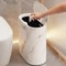 Nordic Marble Slim Bathroom Trash Can With Press Lid OdorProof Narrow Wastebasket 2