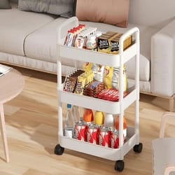 multi-functional rolling storage cart with wheels – slim kitchen storage cart organizer
