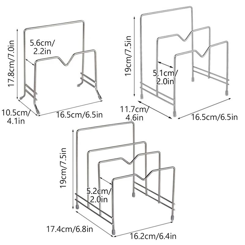 MultiLayer Cutting Board Organizer Rack Rustproof Pot Lid Kitchen Shelf Stand 5