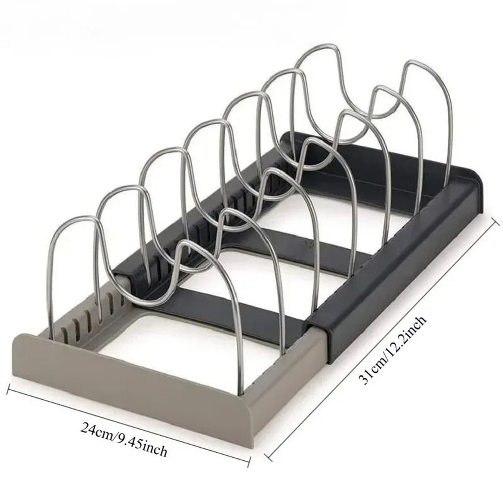 Expandable Pots And Pans Organizer Stainless Steel Cabinet Storage Rack 5