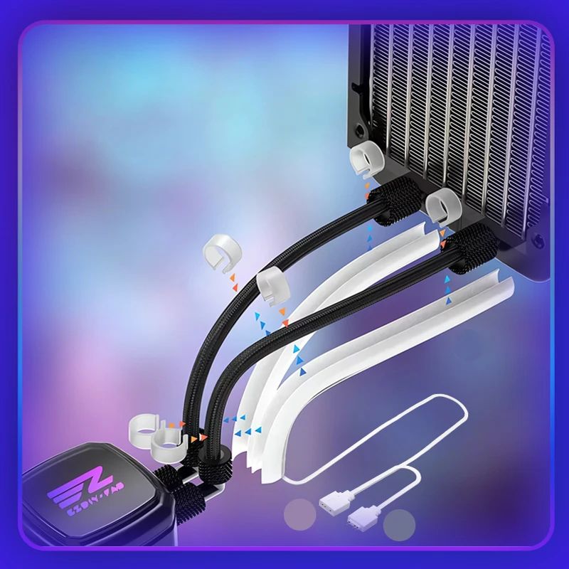 ARGB Water Cooling Tube Cover 5V 3PIN Soft Hose Sleeve For DIY PC Builds 2