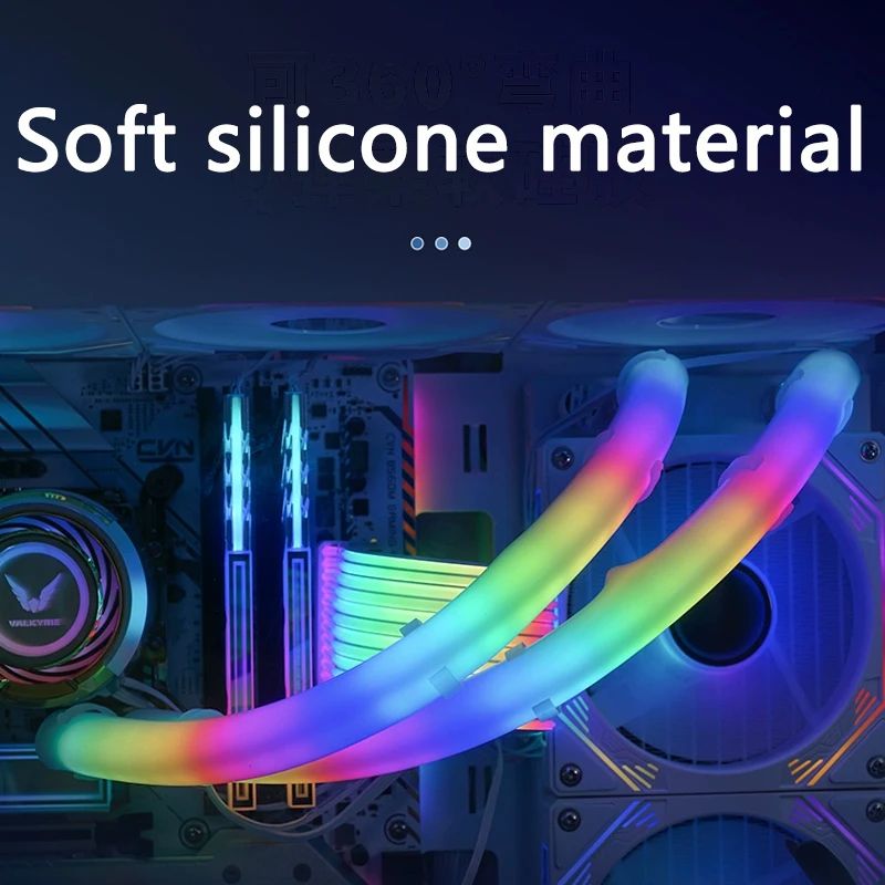 ARGB Water Cooling Tube Cover 5V 3PIN Soft Hose Sleeve For DIY PC Builds 3