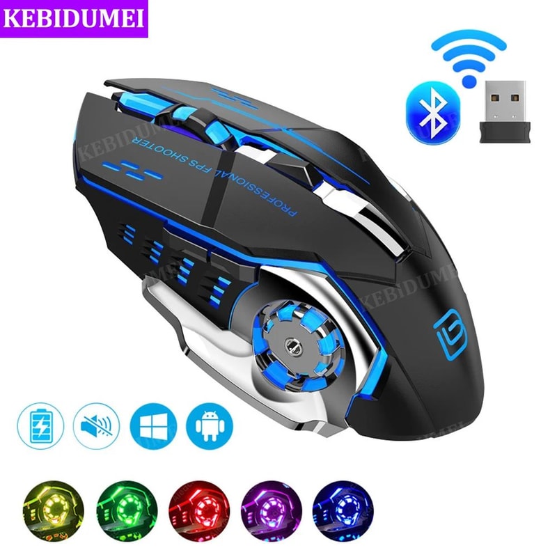 DualMode Rechargeable Wireless Mouse With Bluetooth 52 3600 DPI Precision 0