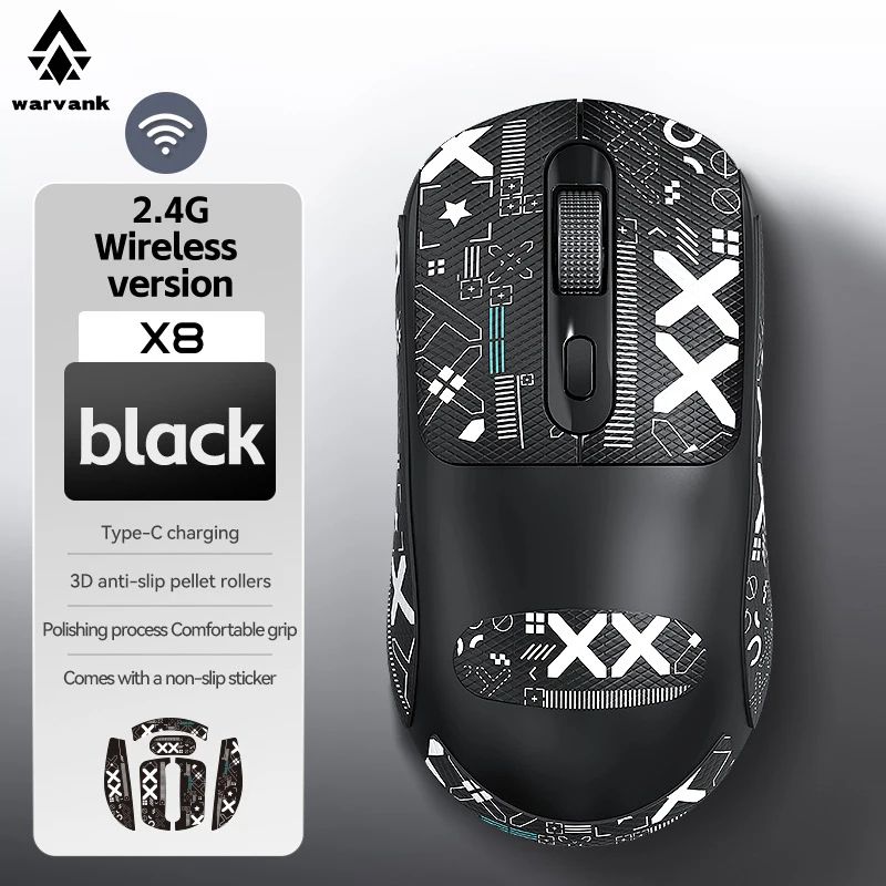 Warvank X8 Rechargeable Wireless Gaming Mouse With TypeC Fast Charging 5