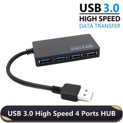 high-speed 4-port usb 3.0 hub with type-c adapter for laptop and pc