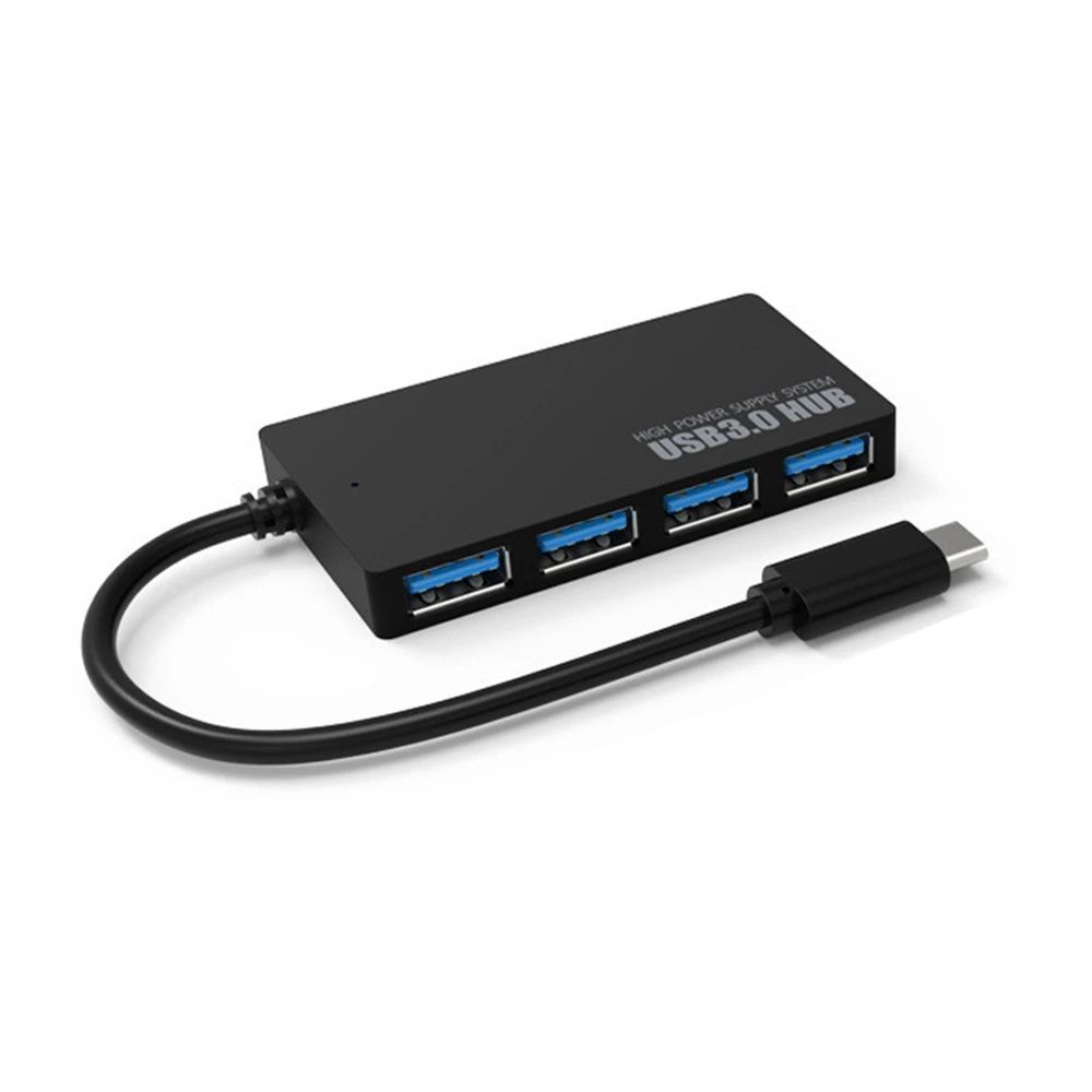 HighSpeed 4Port USB 30 Hub With TypeC Adapter For Laptop And PC 6
