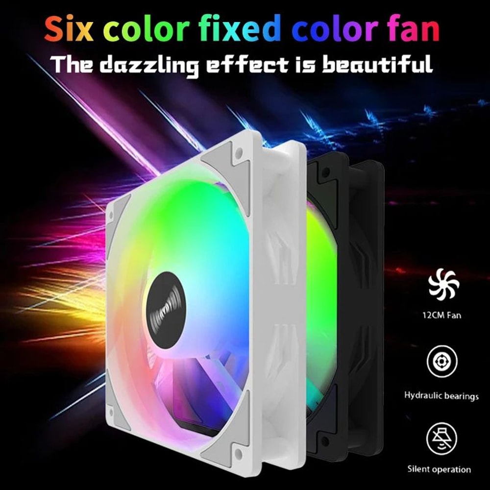 120mm RGB PC Case Cooling Fan 12V HighAirflow Computer Cooler 0