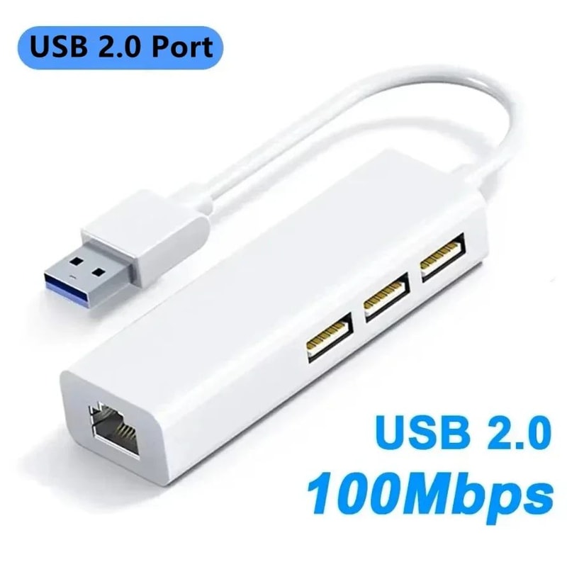 3Port USBC Hub With 100Mbps Ethernet RJ45 Adapter 3