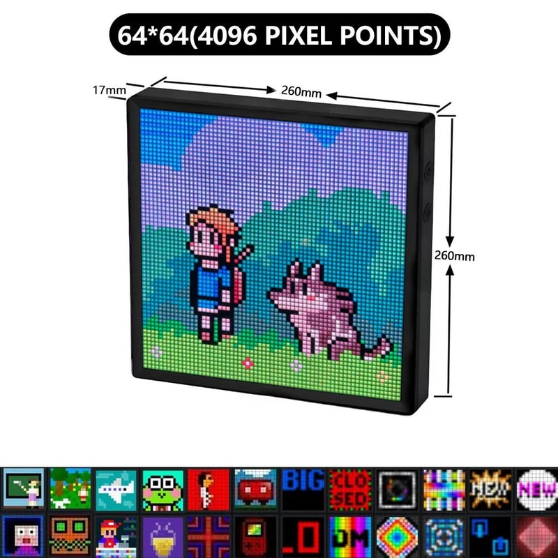 64x64 RGB LED Pixel Art Display With Bluetooth App Control 6
