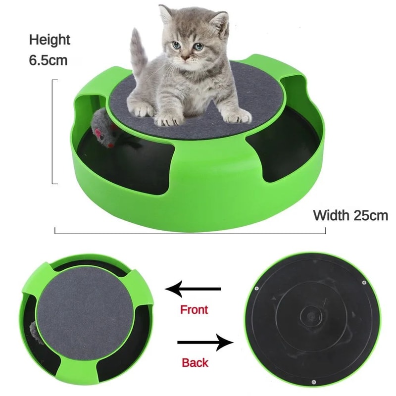 Interactive Cat Turntable Roller Toy With Scratcher And Track Ball 4
