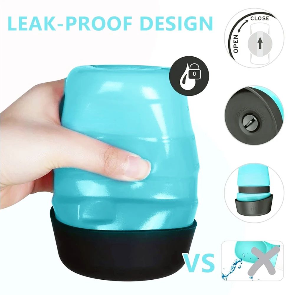 500ML Portable Dog Water Bottle With Foldable LeakProof Bowl 1