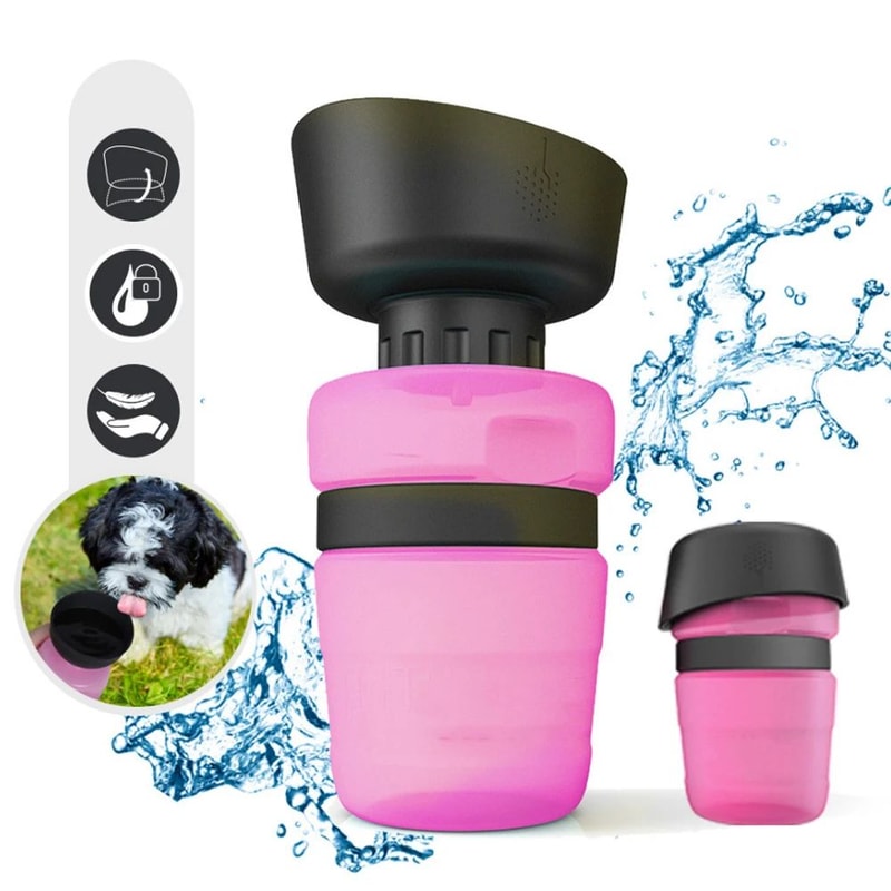 500ML Portable Dog Water Bottle With Foldable LeakProof Bowl 2