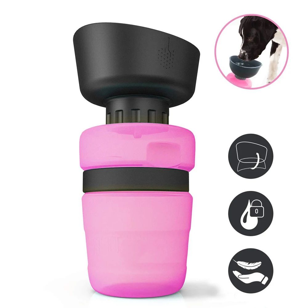 500ML Portable Dog Water Bottle With Foldable LeakProof Bowl 6
