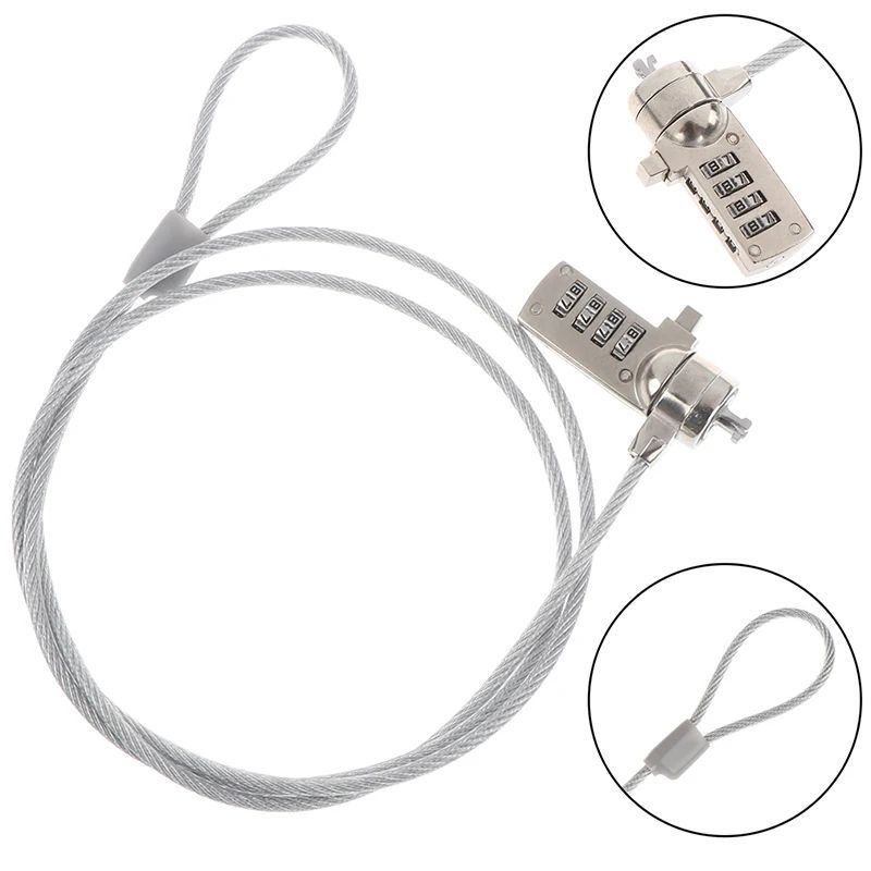 Premium 4Digit Combination Laptop Security Lock AntiTheft Cable Chain For Notebooks PCs 4