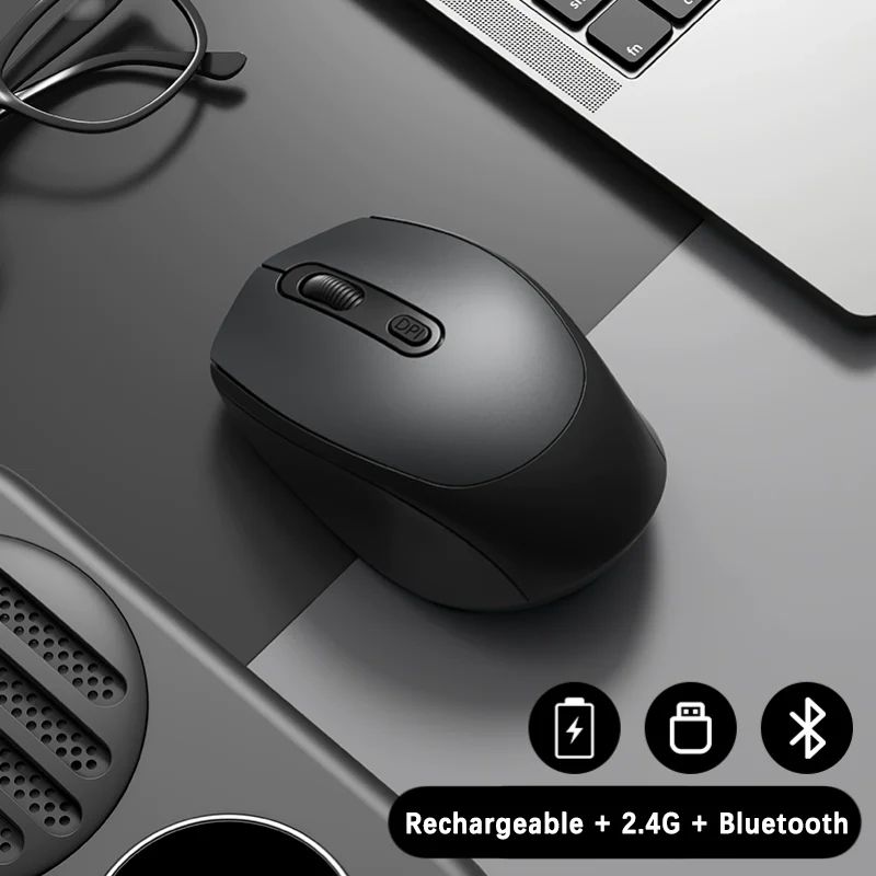 EliteGlow Rechargeable Wireless Gaming Mouse With Bluetooth 52 RGB Backlight 1600 DPI Precision F 2