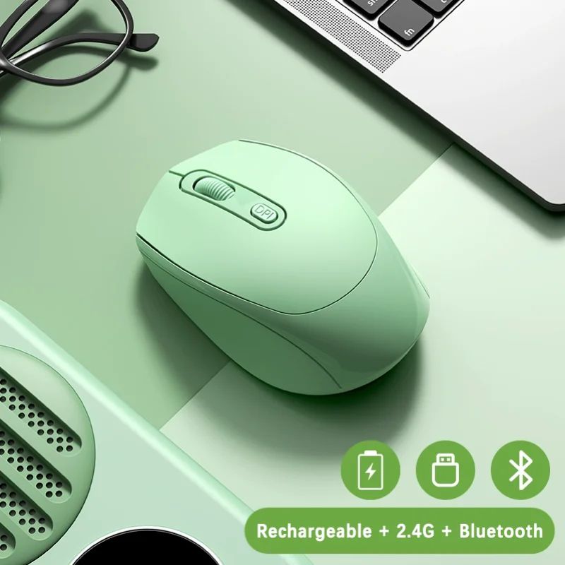 EliteGlow Rechargeable Wireless Gaming Mouse With Bluetooth 52 RGB Backlight 1600 DPI Precision F 4