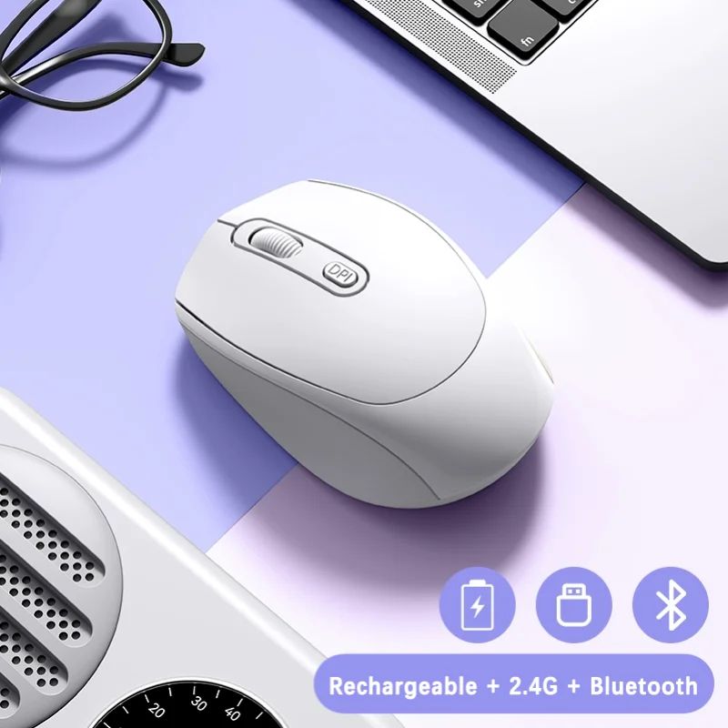 EliteGlow Rechargeable Wireless Gaming Mouse With Bluetooth 52 RGB Backlight 1600 DPI Precision F 6