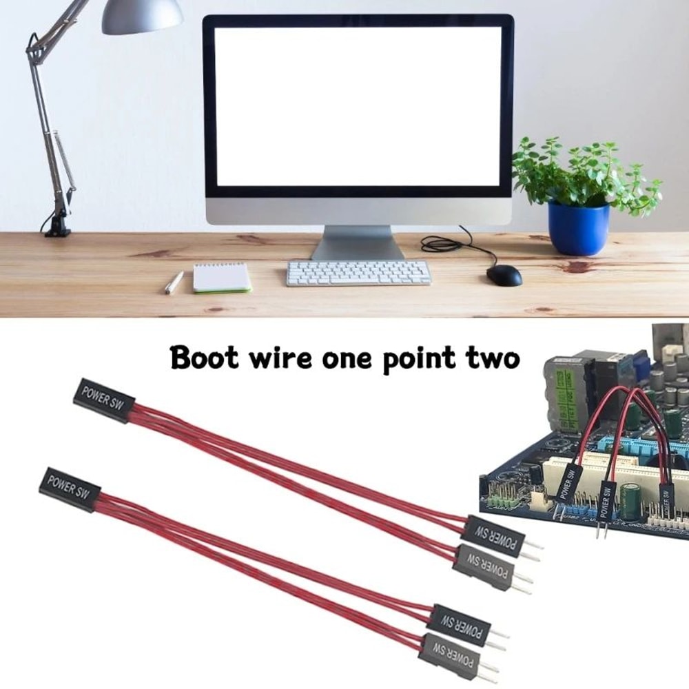 Universal Desktop PC Power Button Switch With Extension Cable Easy External PC Power Control 1