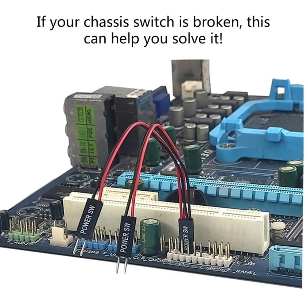 Universal Desktop PC Power Button Switch With Extension Cable Easy External PC Power Control 5