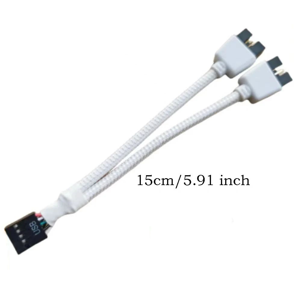 Dual 9Pin USB Internal Splitter Cable 1 To 2 USB 20 Motherboard Header Extension 2