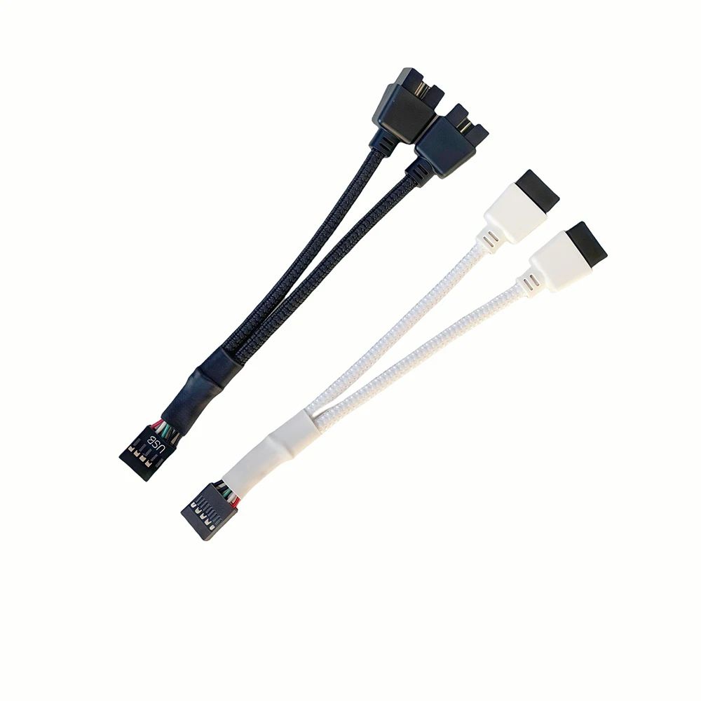 Dual 9Pin USB Internal Splitter Cable 1 To 2 USB 20 Motherboard Header Extension 4