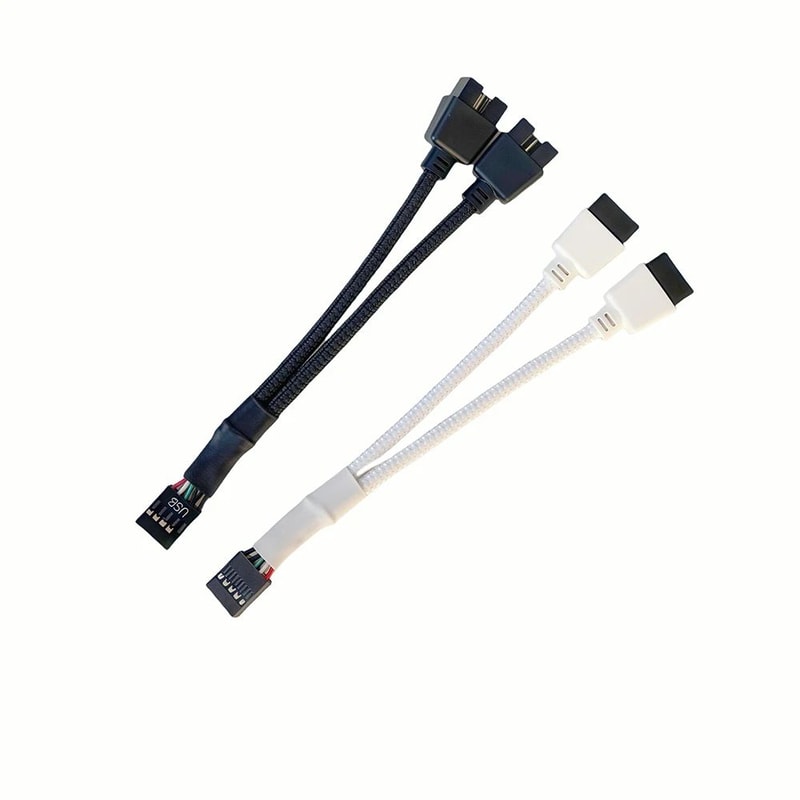 Dual 9Pin USB Internal Splitter Cable 1 To 2 USB 20 Motherboard Header Extension 4