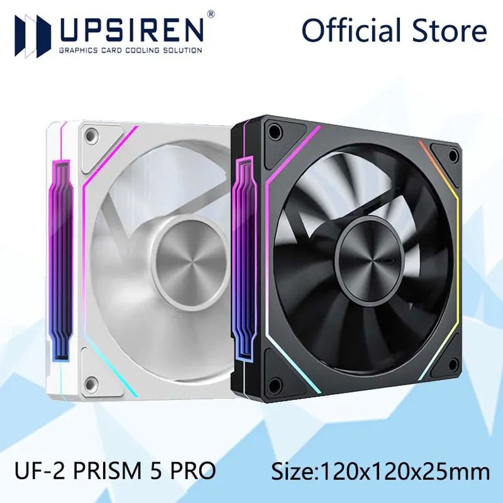 UPSIREN UF2 PRISM 5 PRO 120mm ARGB Case Fan High Airflow PC Cooling Fan Regular Or Reverse Blade 0