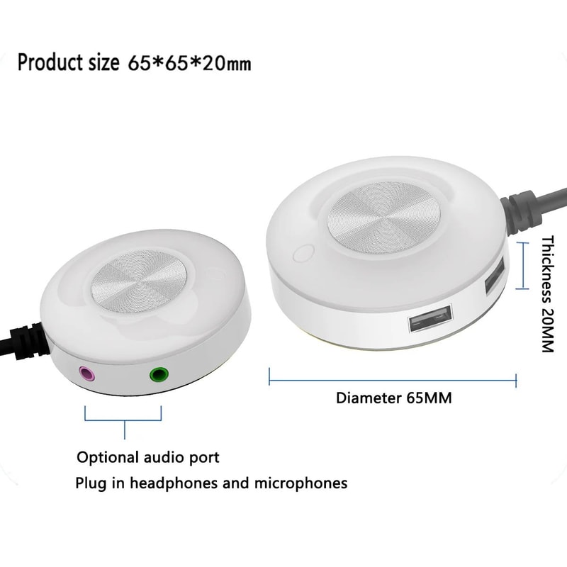 RGB Desktop PC Power Button With Dual USB Audio Ports External Computer Start Switch 2