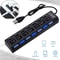 USB Hub 7Port SuperSpeed Expansion Hub With OnOff Switches Multi Device USB Hub 30 Power Adapter F 0