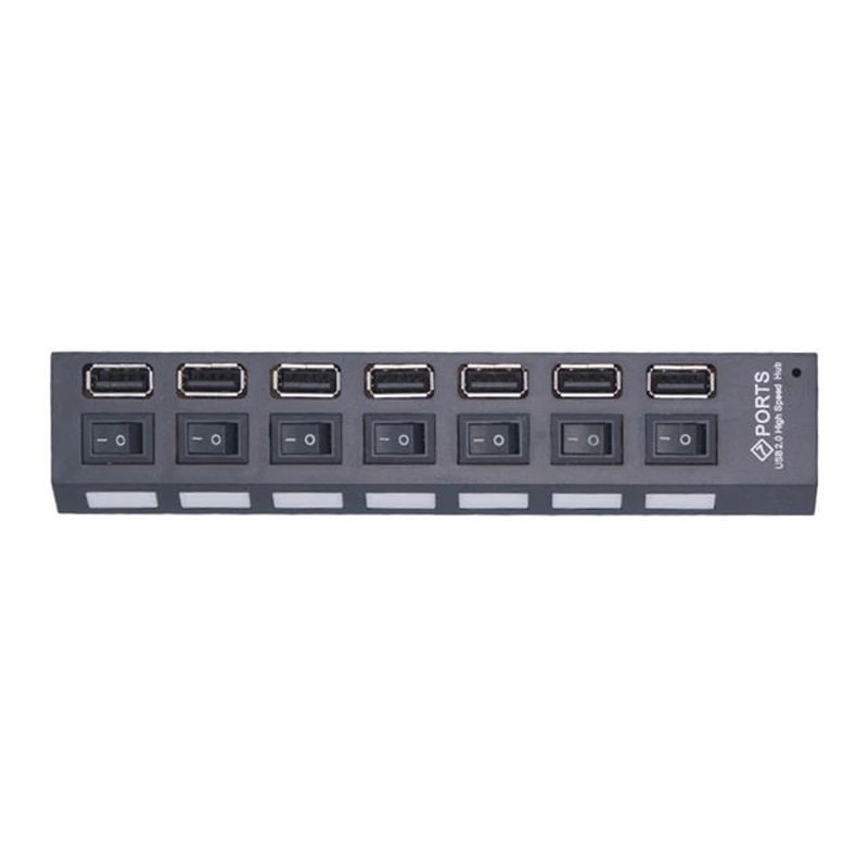 USB Hub 7Port SuperSpeed Expansion Hub With OnOff Switches Multi Device USB Hub 30 Power Adapter F 5