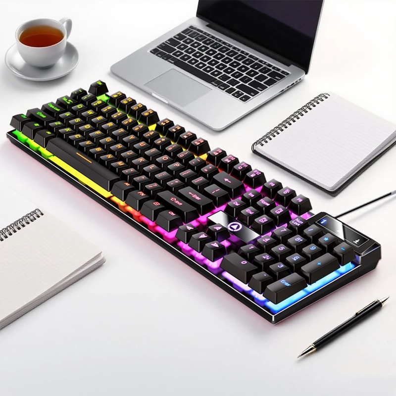 YINDIAO K500 FullSize Wired Gaming Office Keyboard With Backlight Comfortable Gaming Keyboard Wit 4