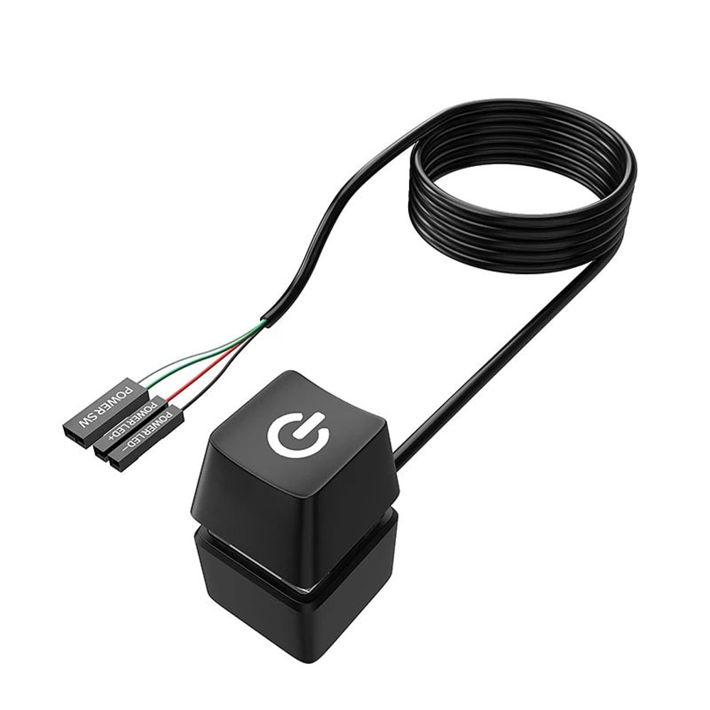 18m External PC Power Button Switch With Blue LED Desktop PC Power Switch Extension For Easy Compu 6