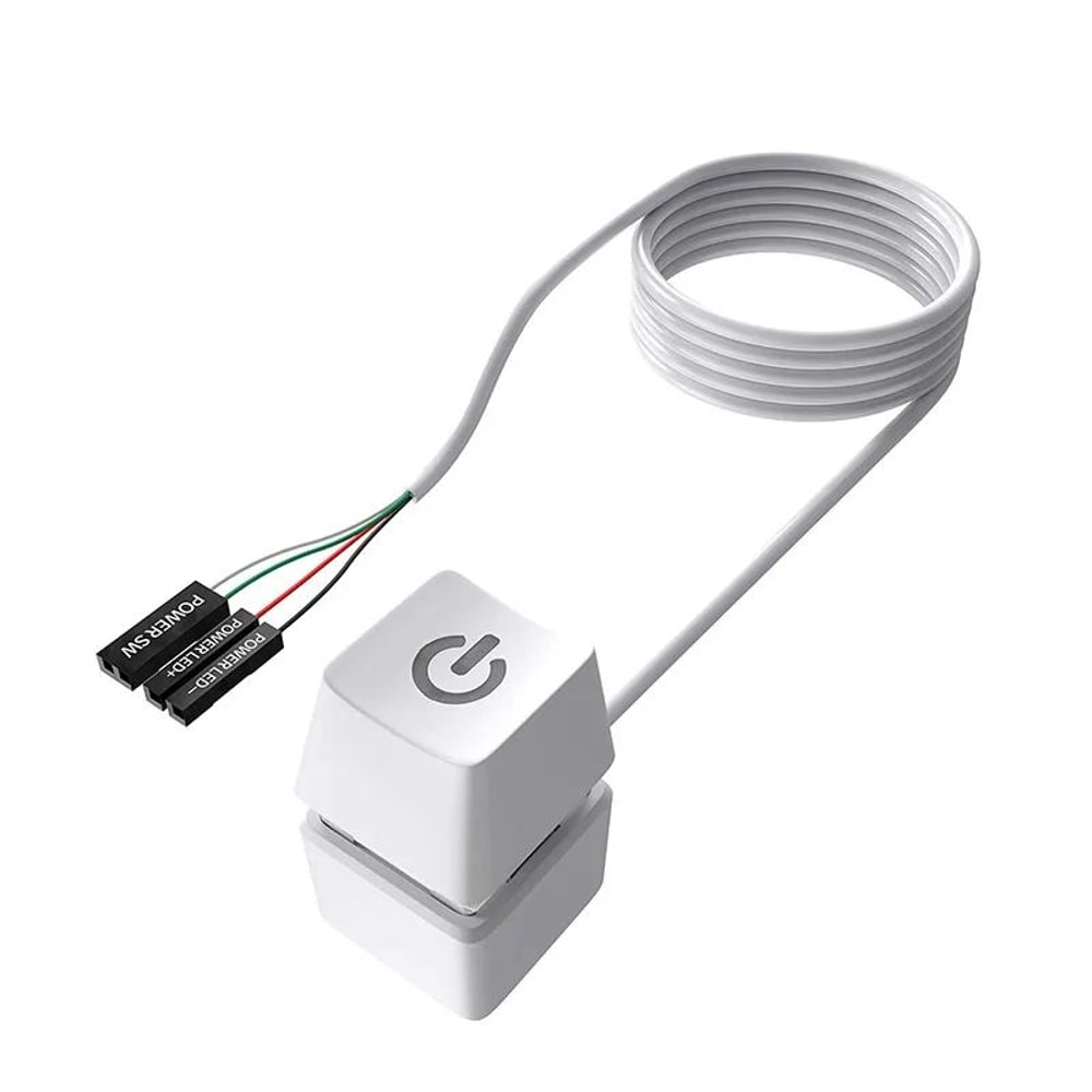 18m External PC Power Button Switch With Blue LED Desktop PC Power Switch Extension For Easy Compu 7