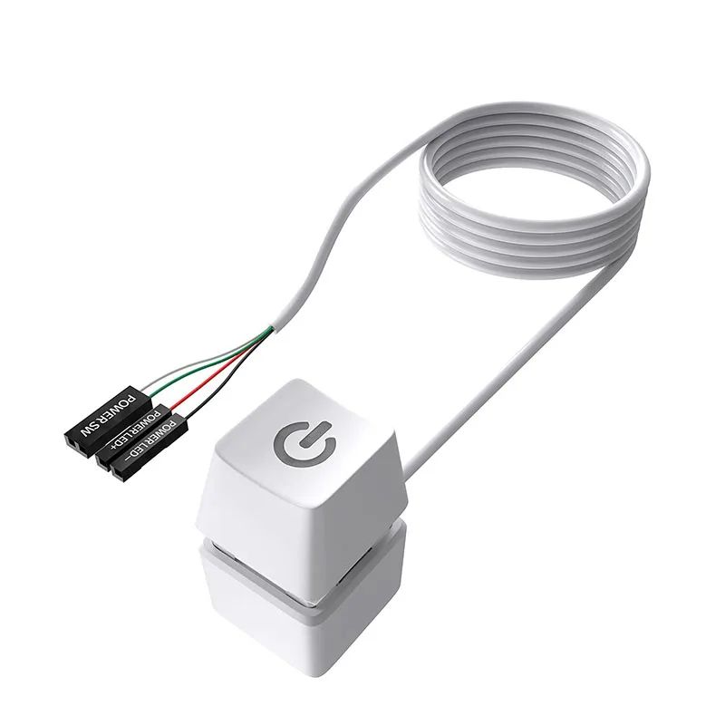 18m External PC Power Button Switch With Blue LED Desktop PC Power Switch Extension For Easy Compu 7