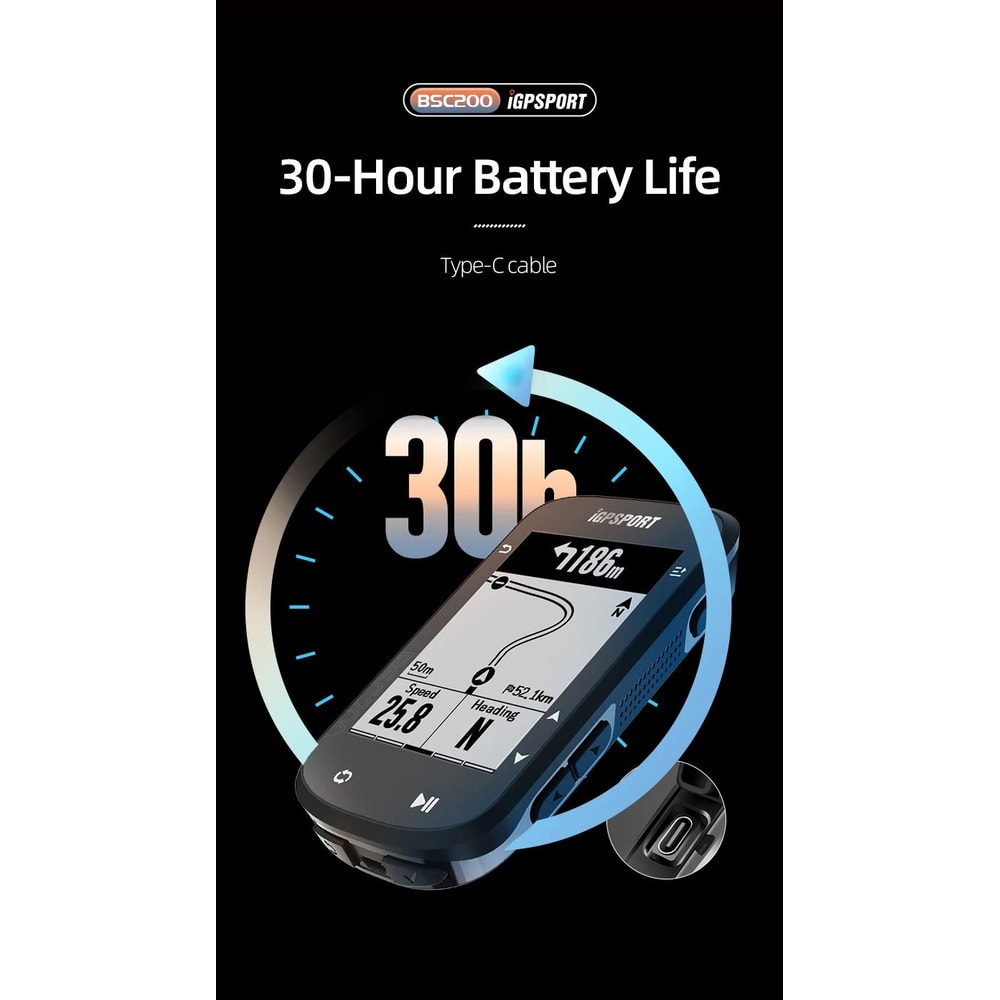 IGPSPORT BSC200 Advanced GPS Bike Computer With Route Navigation ANT Bluetooth Connectivity 2
