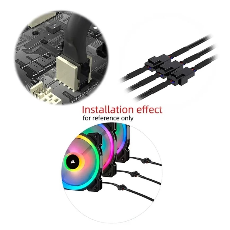4Pin PWM Fan Splitter Cable MultiPort PWM Fan Splitter For PC CPU Cooling Control 2