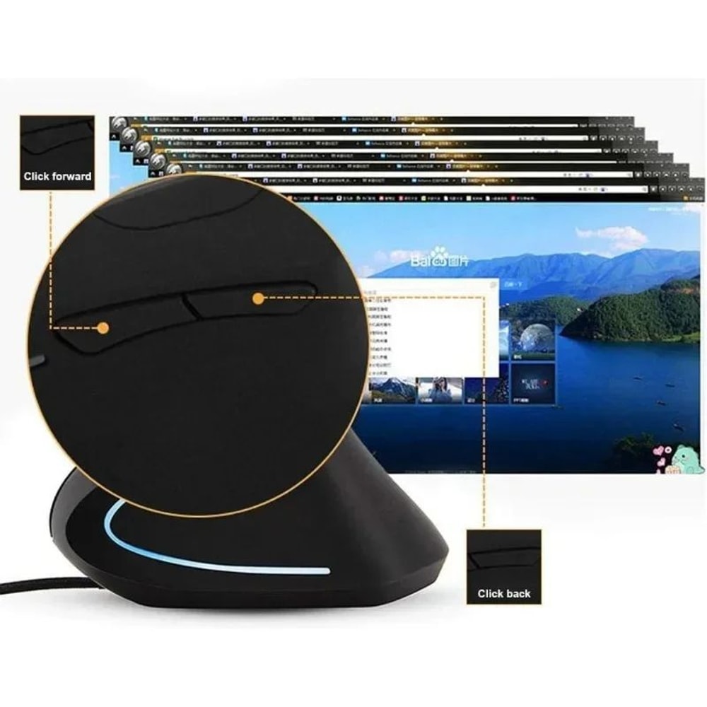 ErgoLift Vertical Ergonomic Mouse Adjustable DPI Vertical Mouse With LED For PC Laptop 4