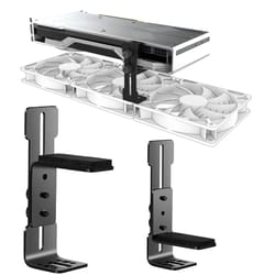 stainless steel gpu support bracket with 12cm fan mount - heavy-duty graphics card support bracket for rtx 4090/4080/407