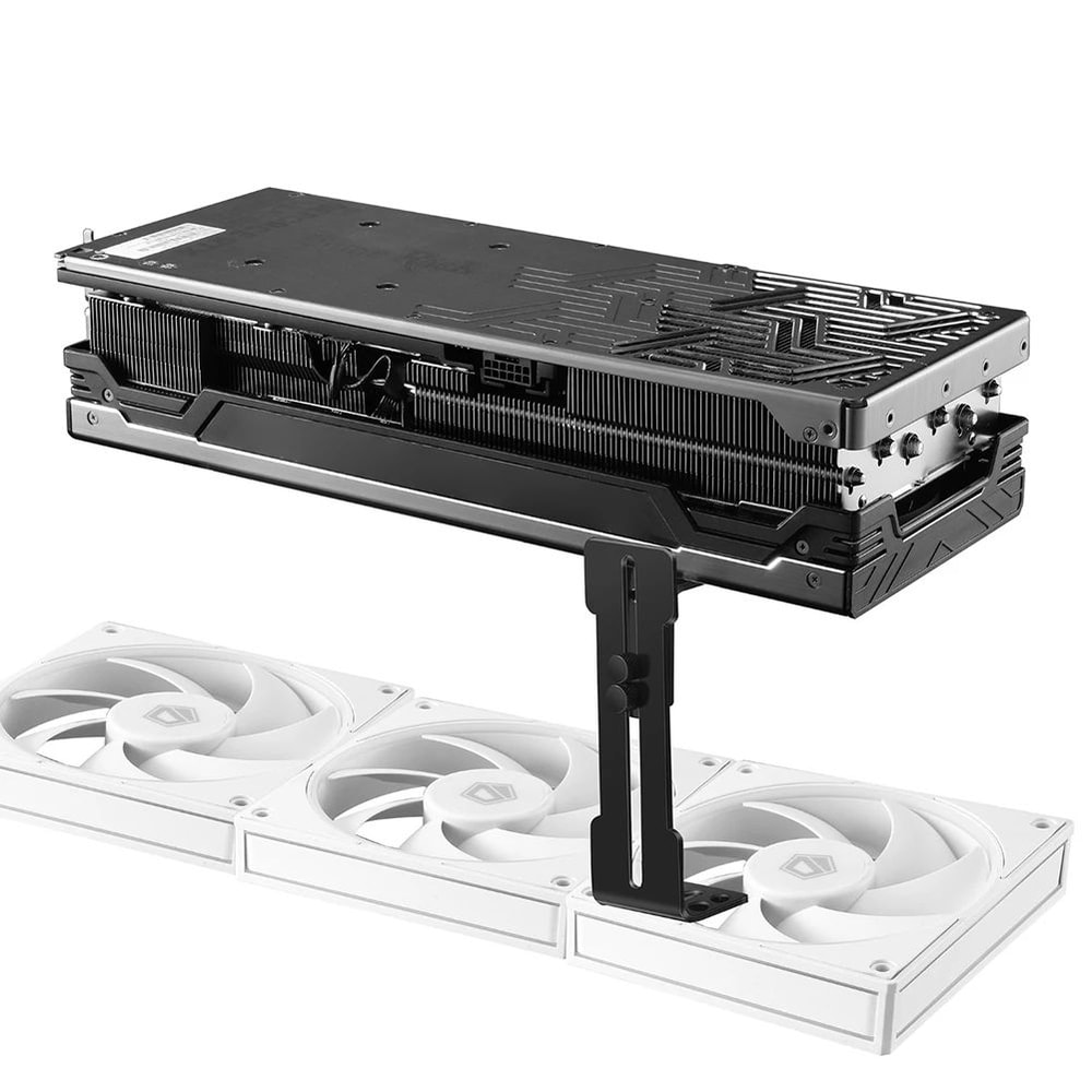 Stainless Steel GPU Support Bracket With 12cm Fan Mount HeavyDuty Graphics Card Support Bracket Fo 1