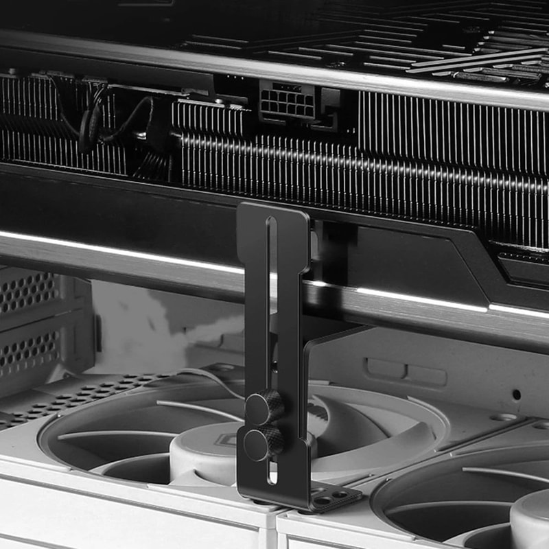 Stainless Steel GPU Support Bracket With 12cm Fan Mount HeavyDuty Graphics Card Support Bracket Fo 3