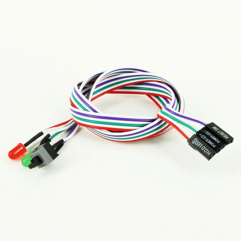 Desktop PC Front Panel Power Reset Switch Cable With LED Universal PC Power Switch Cable For Moth 2