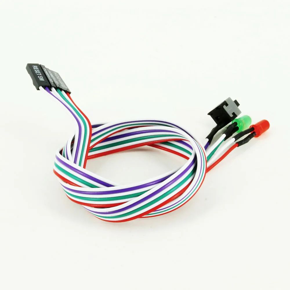 Desktop PC Front Panel Power Reset Switch Cable With LED Universal PC Power Switch Cable For Moth 3