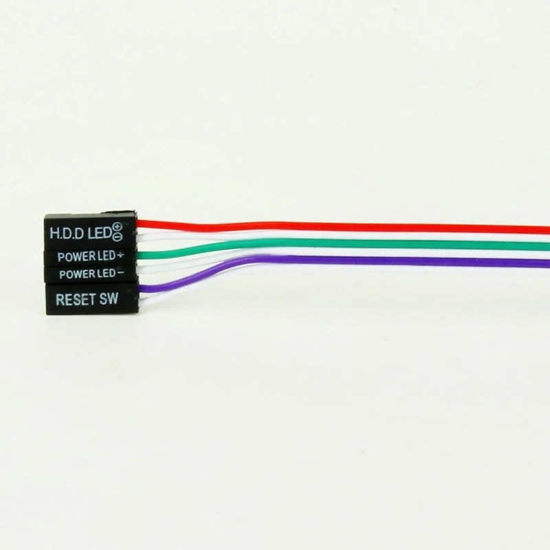 Desktop PC Front Panel Power Reset Switch Cable With LED Universal PC Power Switch Cable For Moth 4