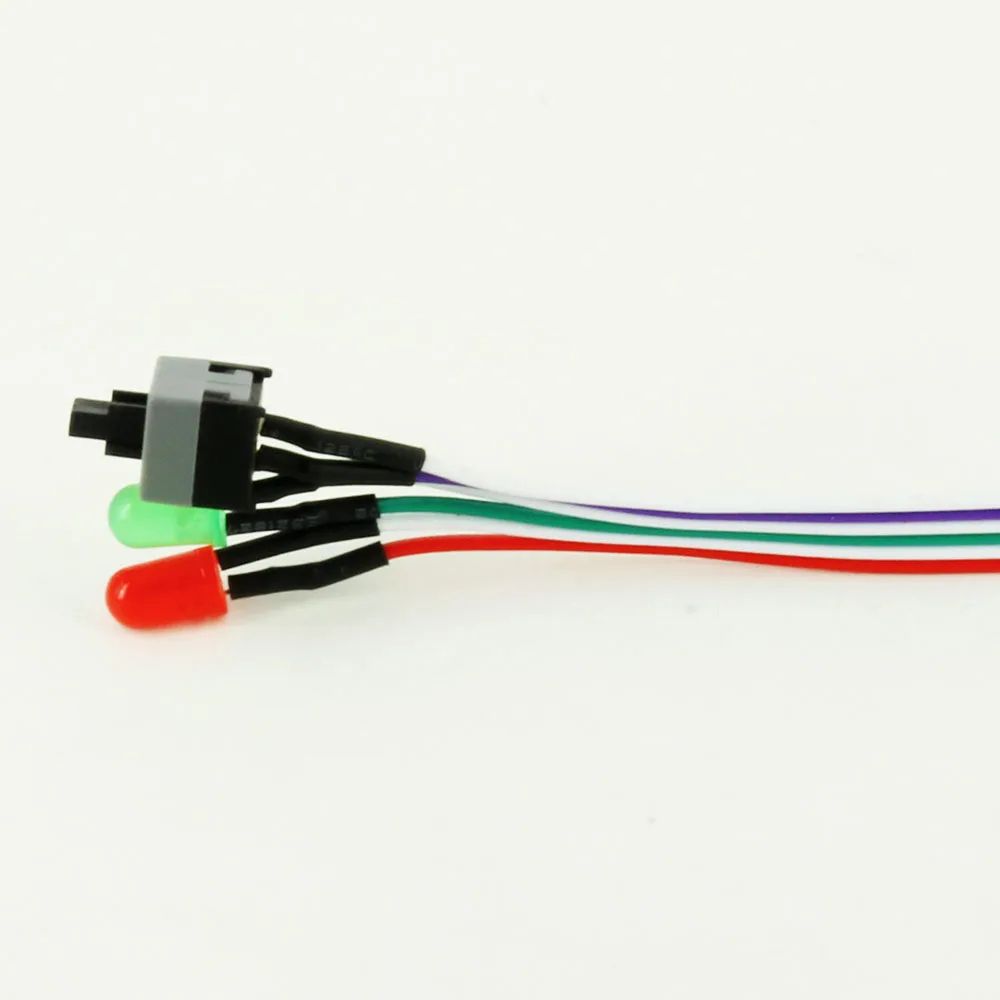 Desktop PC Front Panel Power Reset Switch Cable With LED Universal PC Power Switch Cable For Moth 5