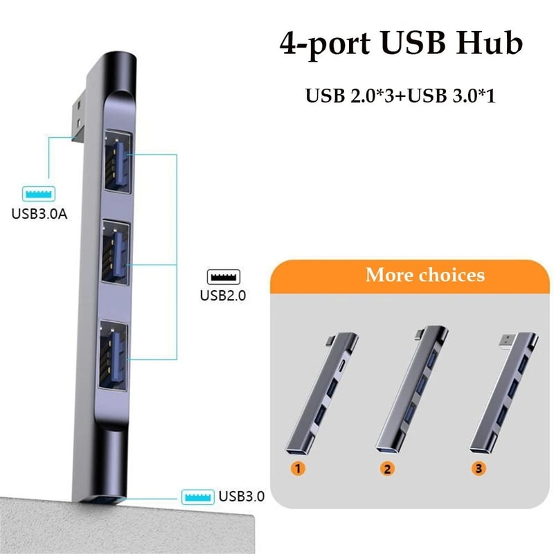 4Port USB 30 Hub Type C Splitter With 5Gbps HighSpeed Data Transfer 1