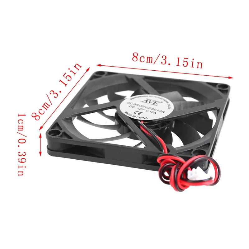 HighEfficiency 12V 80x80x10mm PC Cooling Fan Ultra Slim Case CPU Fan 4