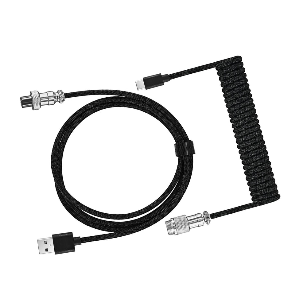 Premium Metal USBC Aviator Coiled Keyboard Cable 4